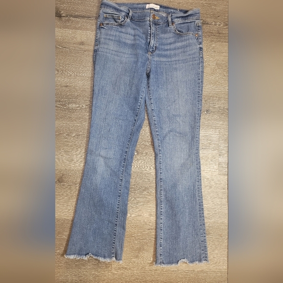 Loft Straight Jeans Raw Hem Size 10 / 30 - Picture 1 of 4